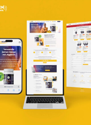 Webdesign pre klienta Algaecin v nemeckom jazyku.
